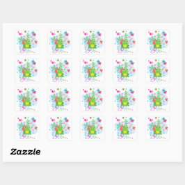 Lente in de tuin vierkante sticker