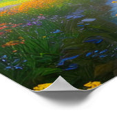 Lente in de vallei van Snowy Peaks Poster (Hoek)