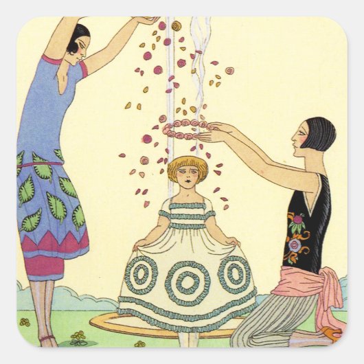 Lente in Frankrijk Art Deco Stickers (Voorkant)