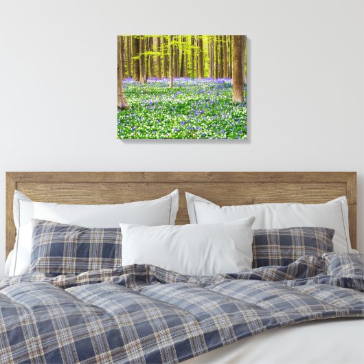 Lente in het blauw bos canvas afdruk (Insitu (Slaapkamer))