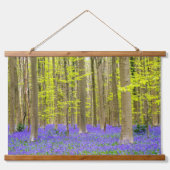 Lente in het blauw bos hangend wandkleed (Voorkant)