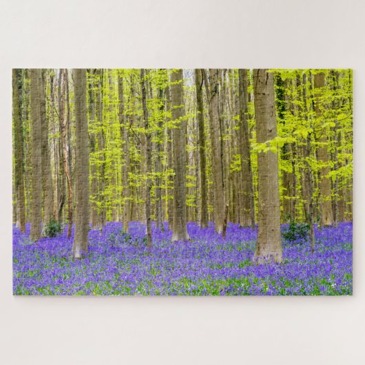 Lente in het blauw bos legpuzzel (Horizontaal)