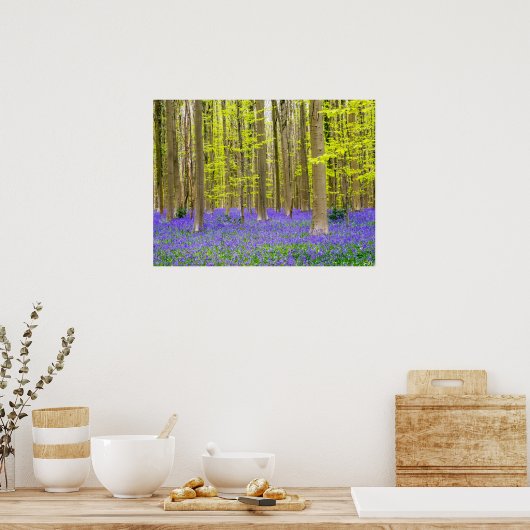 Lente in het blauw bos poster (Keuken)