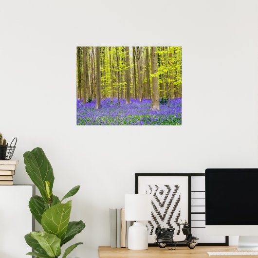 Lente in het blauw bos poster (Thuiskantoor)