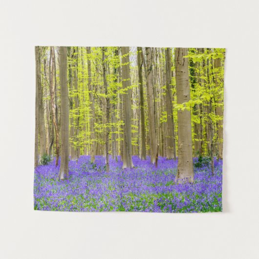 Lente in het blauw bos wandkleed (Voorkant (horizontaal))