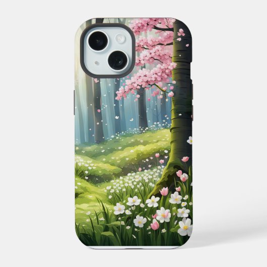 Lente in het bos  iPhone 15 case (Achterkant)