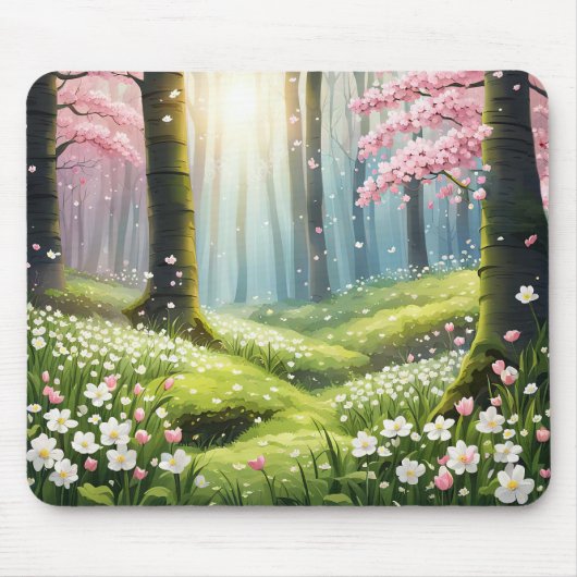 Lente in het bos muismat (Voorkant)