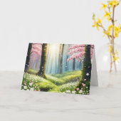 Lente in het bos sympathie kaart (Gele Bloem)