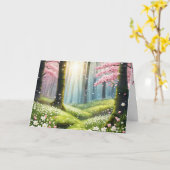 Lente in het bos Verjaardag Kaart (Gele Bloem)