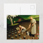 Lente in het land, 1941 door Grant Wood Briefkaart (Voorkant / Achterkant)