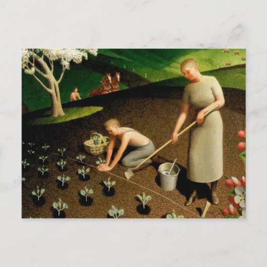 Lente in het land, 1941 door Grant Wood Briefkaart (Voorkant)