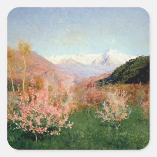 Lente in Italië, 1890 Vierkante Sticker (Voorkant)
