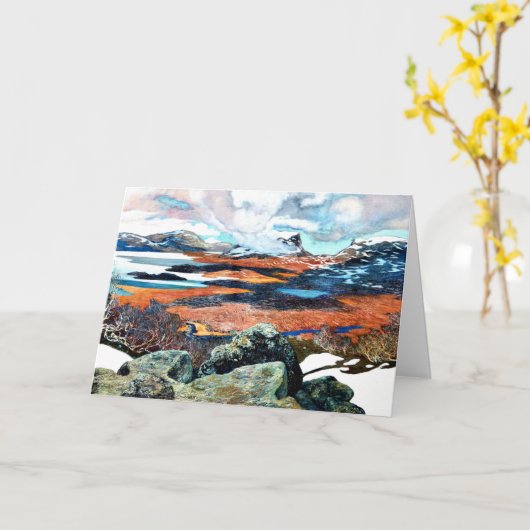 Lente in Lapland, kunstschilderij Kaart (Gele Bloem)