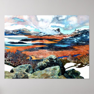 Lente in Lapland, kunstschilderij Poster