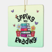 Lente in lezen keramisch ornament (Links)