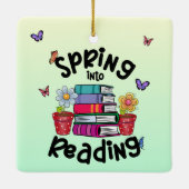Lente in lezen keramisch ornament (Achterkant)