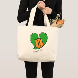 Lente in liefde - Oranje Tulpen Grote Tote Bag