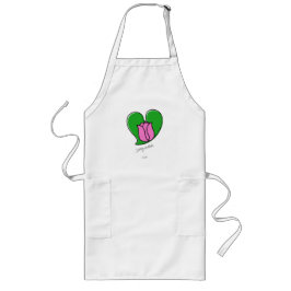 Lente in liefde - Roze Tulps Long Apron Lang Schort