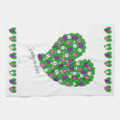 Lente in liefdeskleurige Tulpen (roze, paars, wit) Theedoek (Horizontaal)