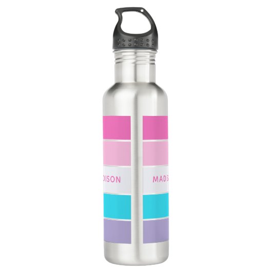 Lente in Mijn Stap het Blok van de Kleur Persoonli Waterfles (Achterkant)