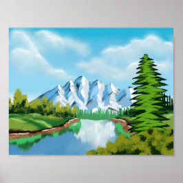 Lente in natuur kunst poster