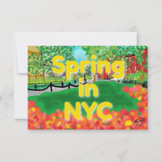 Lente in NYC Dank je wel kaart (Voorkant)