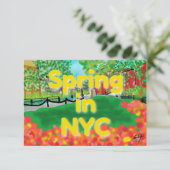Lente in NYC Dank je wel kaart (Staand voorkant)