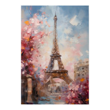Lente in Parijs De Eiffeltoren Olie Schilderij