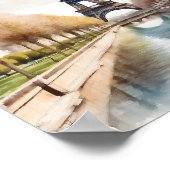 Lente in Parijs Eiffeltoren Kunst Poster (Hoek)