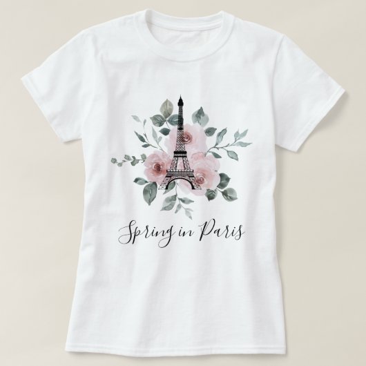 Lente in Parijs - Meisjesreis op maat T-shirt (Design voorkant)