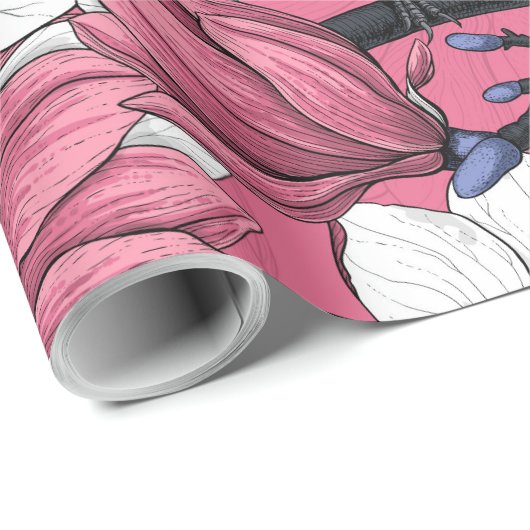 Lente in roze cadeaupapier (Rol Hoek)