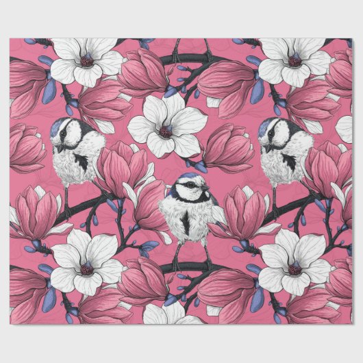 Lente in roze cadeaupapier (Vlak)