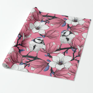 Lente in roze cadeaupapier