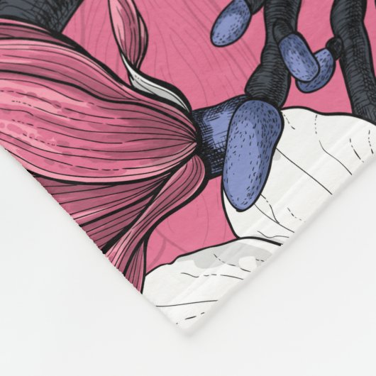 Lente in roze fleece deken (Hoek)