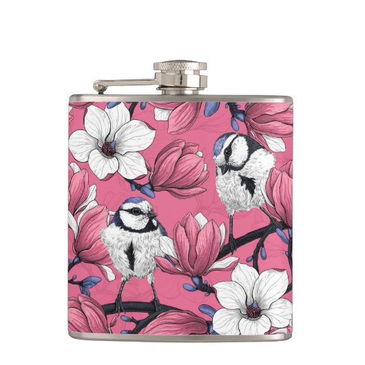 Lente in roze heupfles (Voorkant)