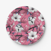 Lente in roze papieren bordje (Voorkant)