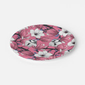 Lente in roze papieren bordje (Gekanteld)