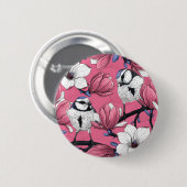Lente in roze ronde button 5,7 cm (Voorkant /achterkant)