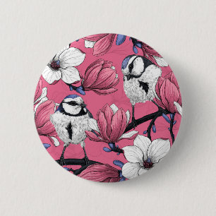 Lente in roze ronde button 5,7 cm