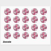 Lente in roze ronde sticker (Vel)