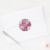 Lente in roze ronde sticker (Envelop)