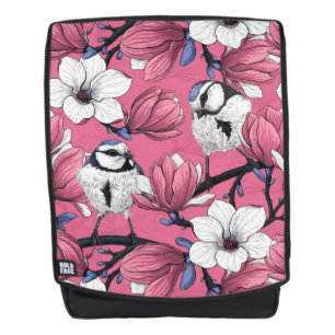 Lente in roze rugtassen