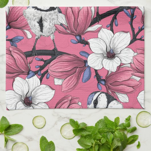 Lente in roze theedoek (Gevouwen)