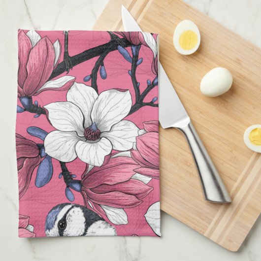 Lente in roze theedoek (Quarter Fold)