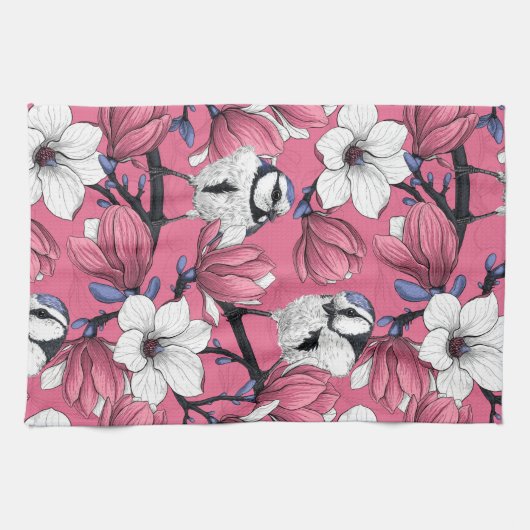 Lente in roze theedoek (Horizontaal)