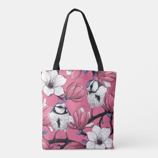 Lente in roze tote bag (Achterkant)