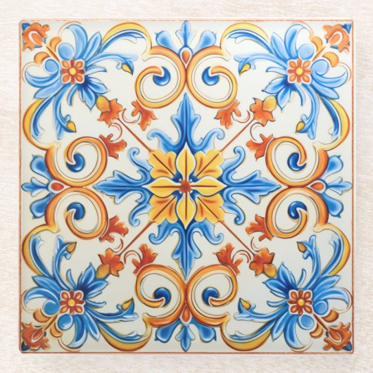 Lente in Sardinië Glazen Onderzetter (Voorkant)