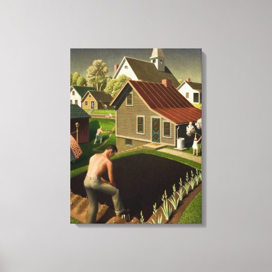 Lente in Town, 1941, door Grant Wood Canvas Afdruk (Voorkant)