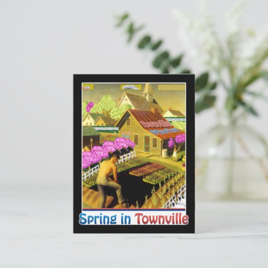 Lente in Townville Briefkaart (Staand voorkant)