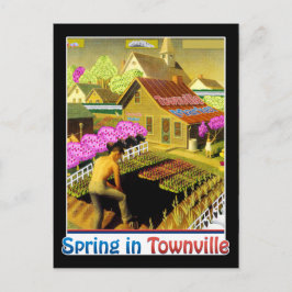 Lente in Townville Briefkaart